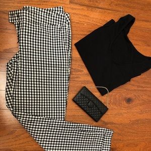 Classic gingham cropped ankle pants